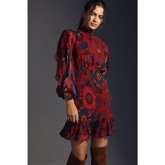 New Farm x Anthropologie Smocked Mini Dress Size Extra Large